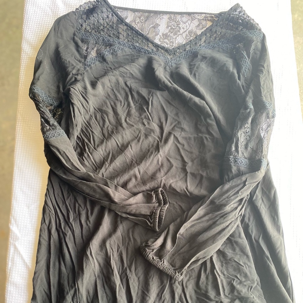 Express Short Long Sleeve Dress Size Large Black